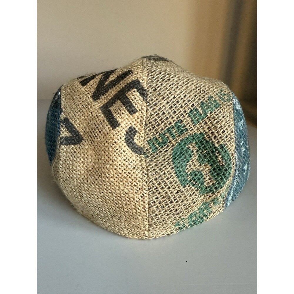 Hills Hats XL Flat Cap Ivy Newsboy Jute Burlap Coffee Sack Made NZ Eco Vintage - Picture 5 of 6